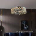 Luxuoso lustre led redondo de cristal K9 de 3000k